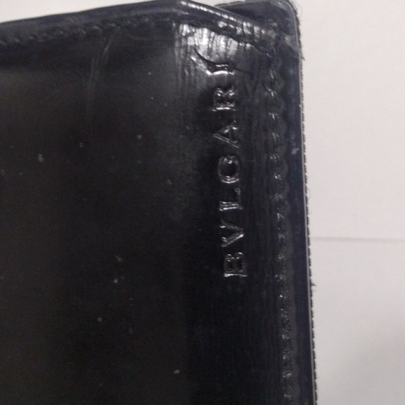 Bvlgari Trifold Leather Wallet – Black, Long Style, Snap Closure, Auth. Designer - Picture 13 of 16